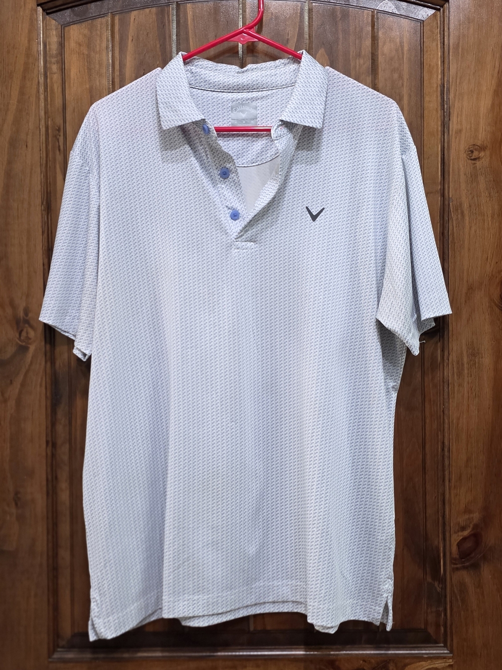 Callaway Light Blue Men's Polo with Subtle Texture